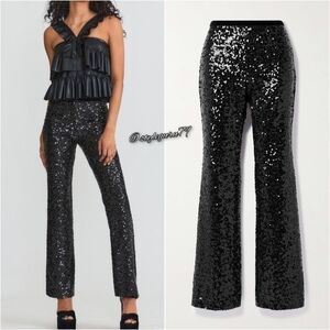 NWT, LoveShackFancy, Black Sequin Journee Pants